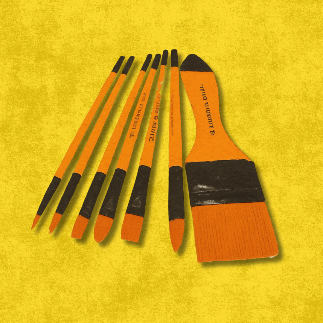 mianart Keep Smiling Acrylic Mixed Paint Brushes Pack of 7 - Image 1