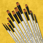 Keep Smiling Professional Flat Paint Brushes Set of 12