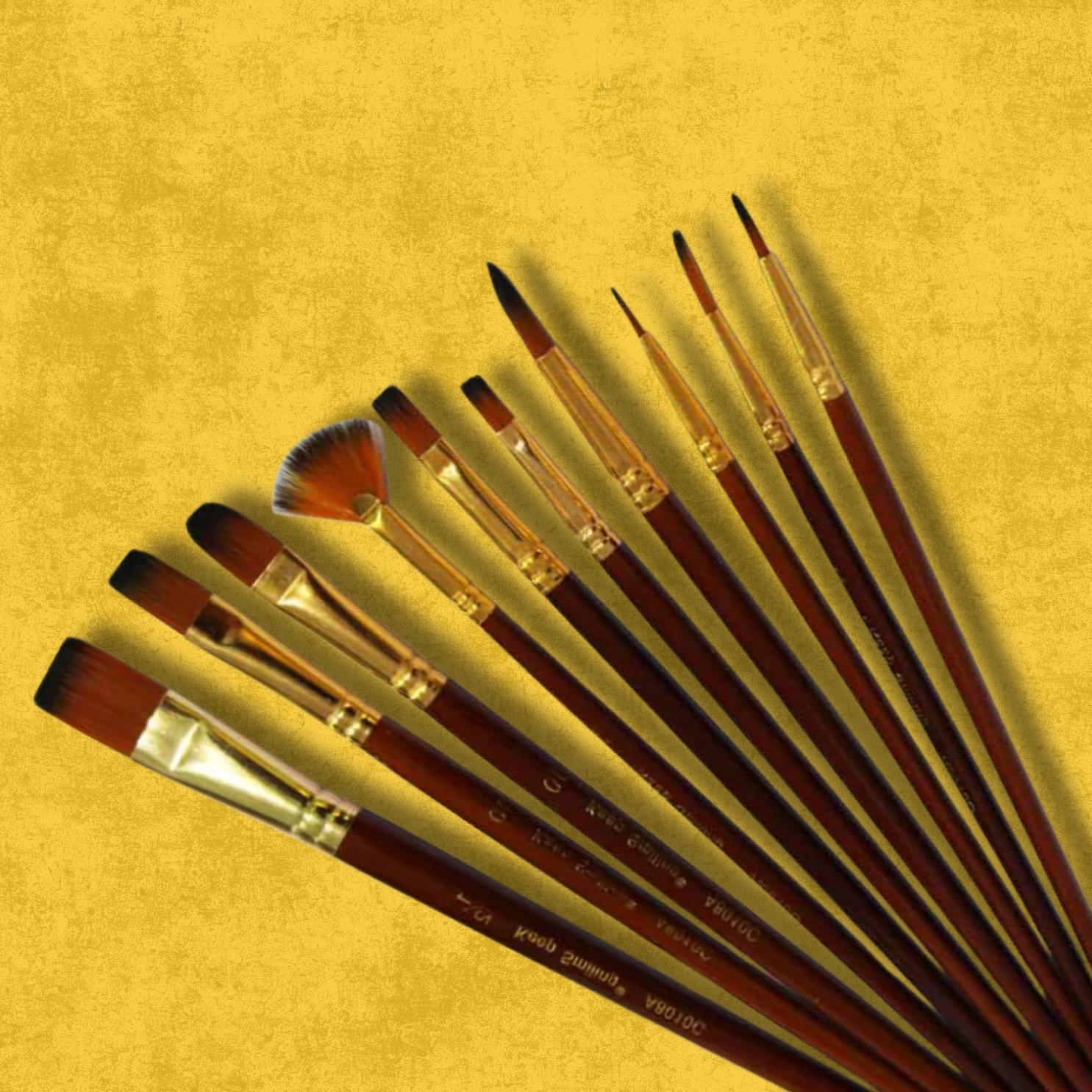 mianart (17) Keep Smiling Artist Paint Brush Set of 10 - Image 1