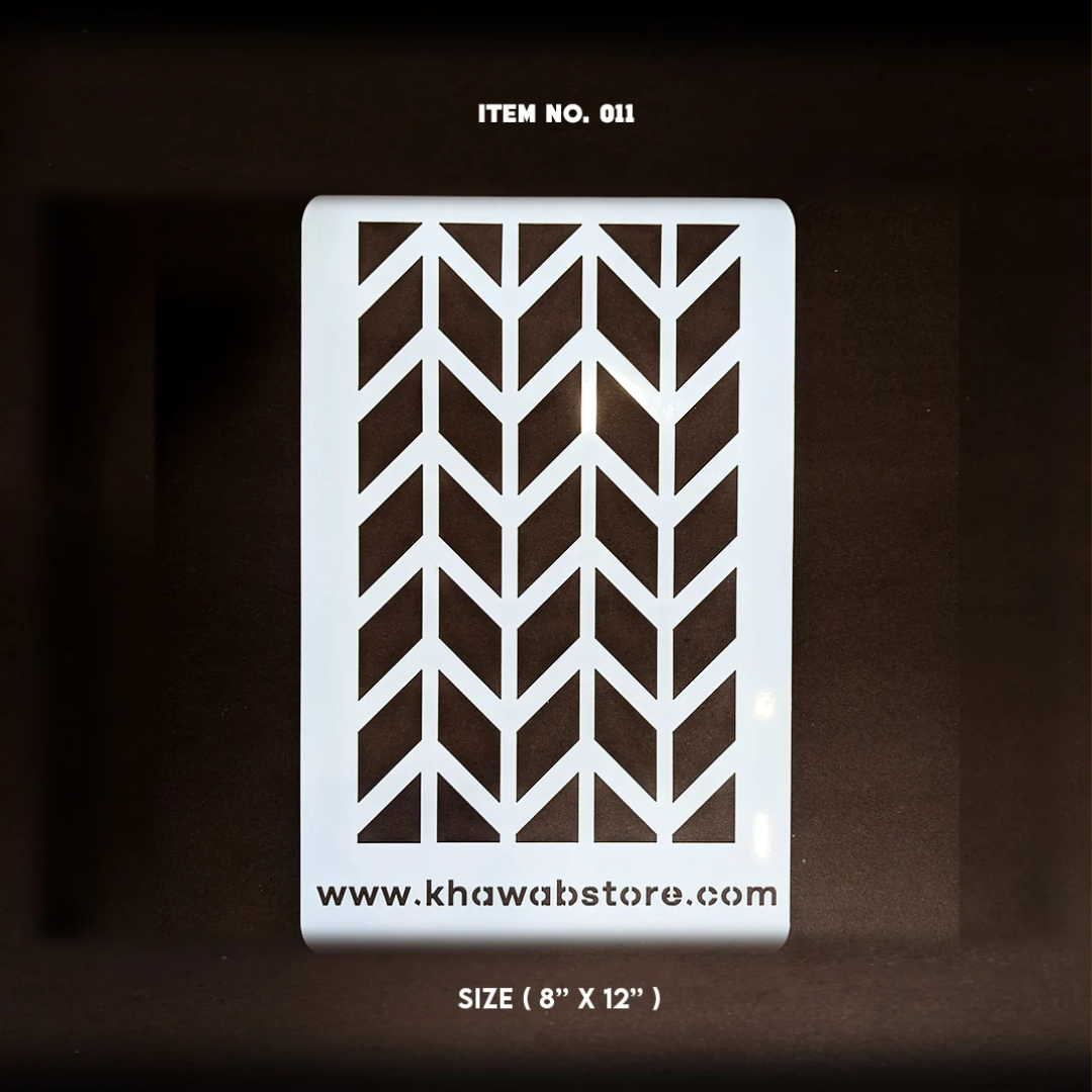 mianart - 2026-08-09T175039.066 Modern Herringbone Reusable Stencil – Item 011 (8" × 12") - Image 1