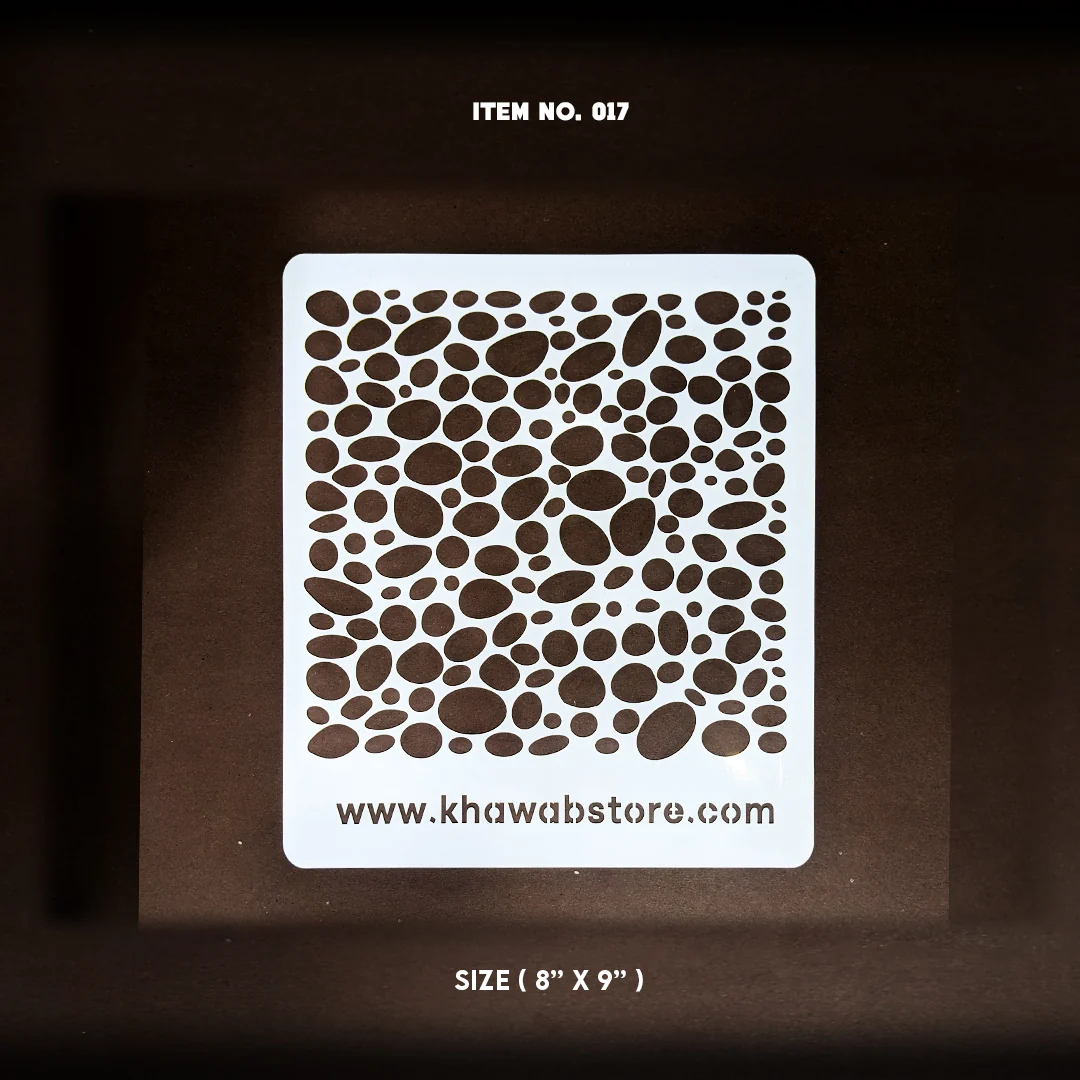 mianart - 2026-08-09T181757.593 Pebble Pattern Stencil Item 017 (8" × 9") - Image 1