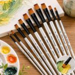 Professional Flat Tip Paint Brush Pack Of 10 - Image 3