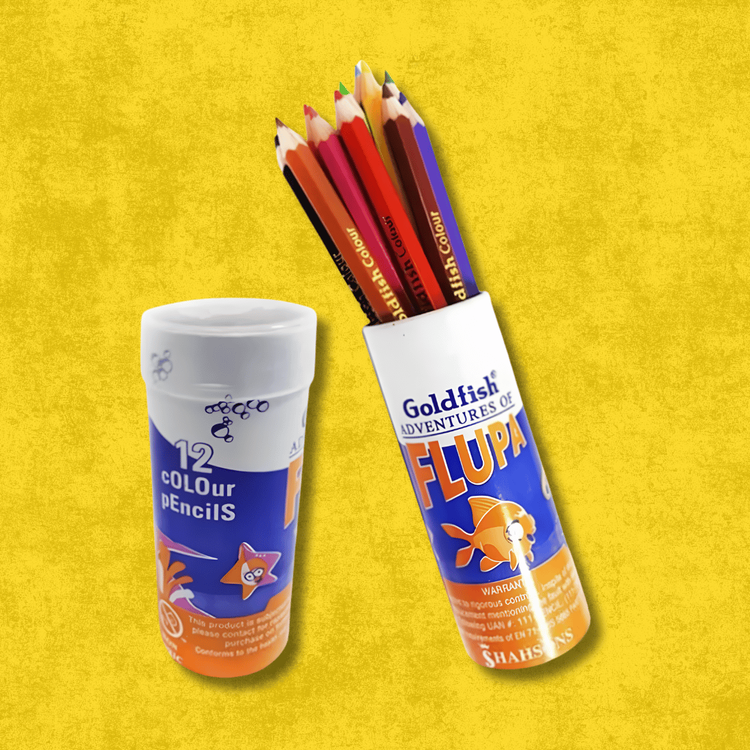 mianart (13) Goldfish Flupa 12 Color Half Pencils – Cane Pack - Image 1