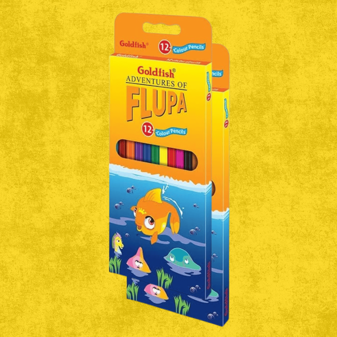 mianart (9) Goldfish Flupa 12 Color Pencils – Colouring Pencils for Kids - Image 1